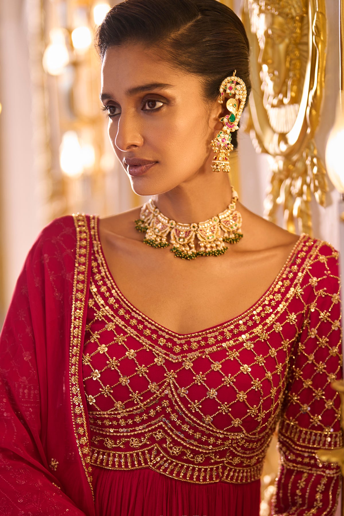 Majestic Pink Embroidered Anarkali Suit