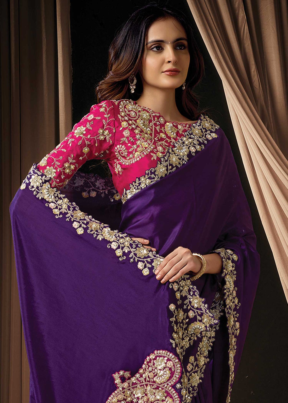 Purple Uppada Silk Saree