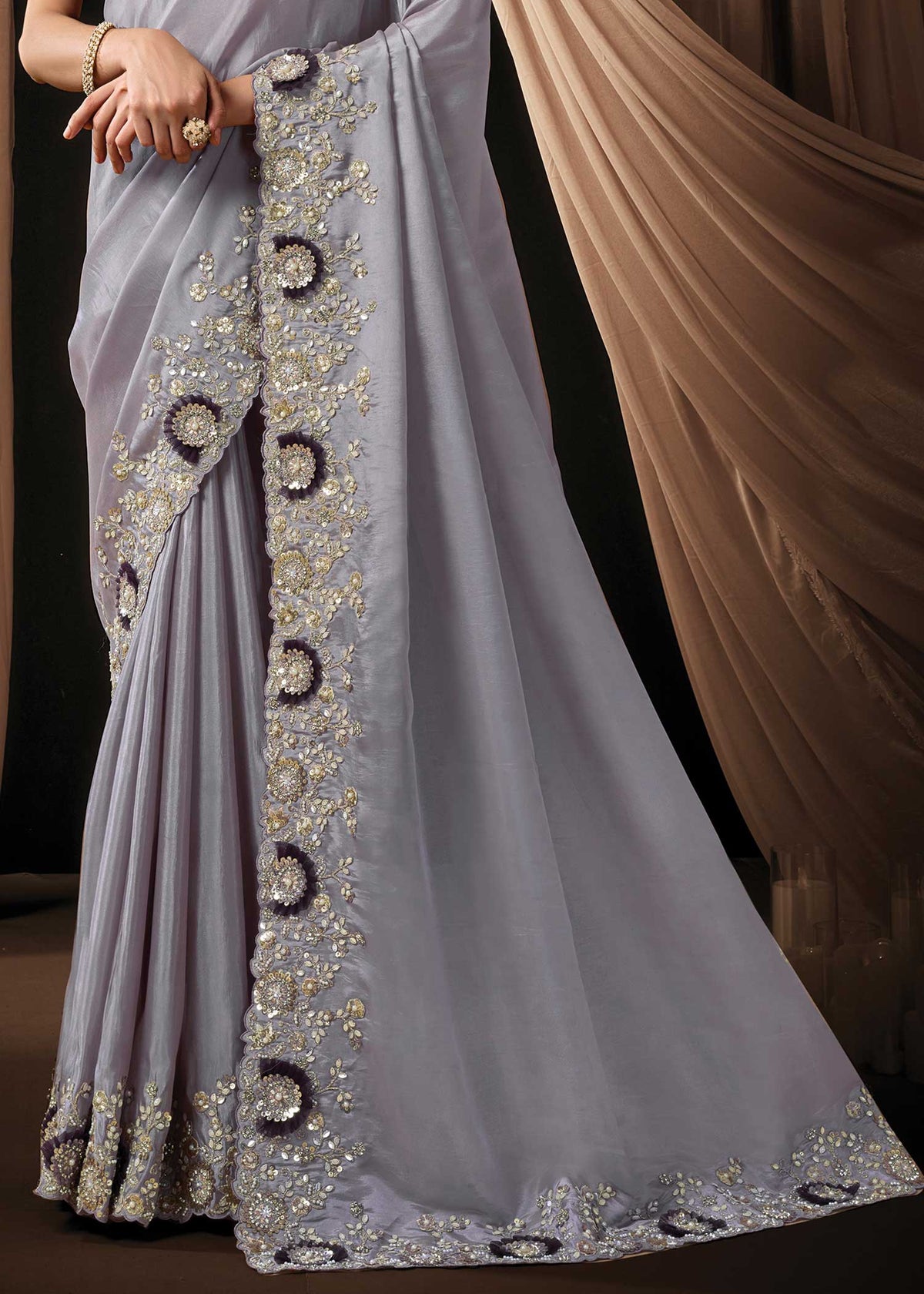 Lavender Uppada Silk Saree
