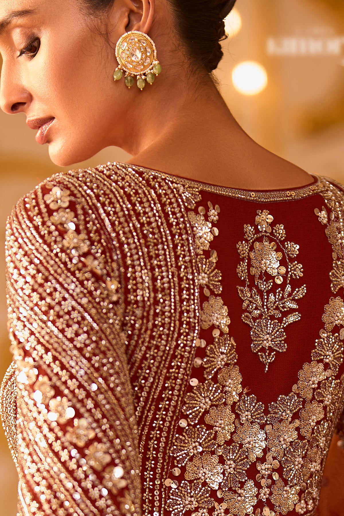 Amber Rust Embroidered Anarkali Suit
