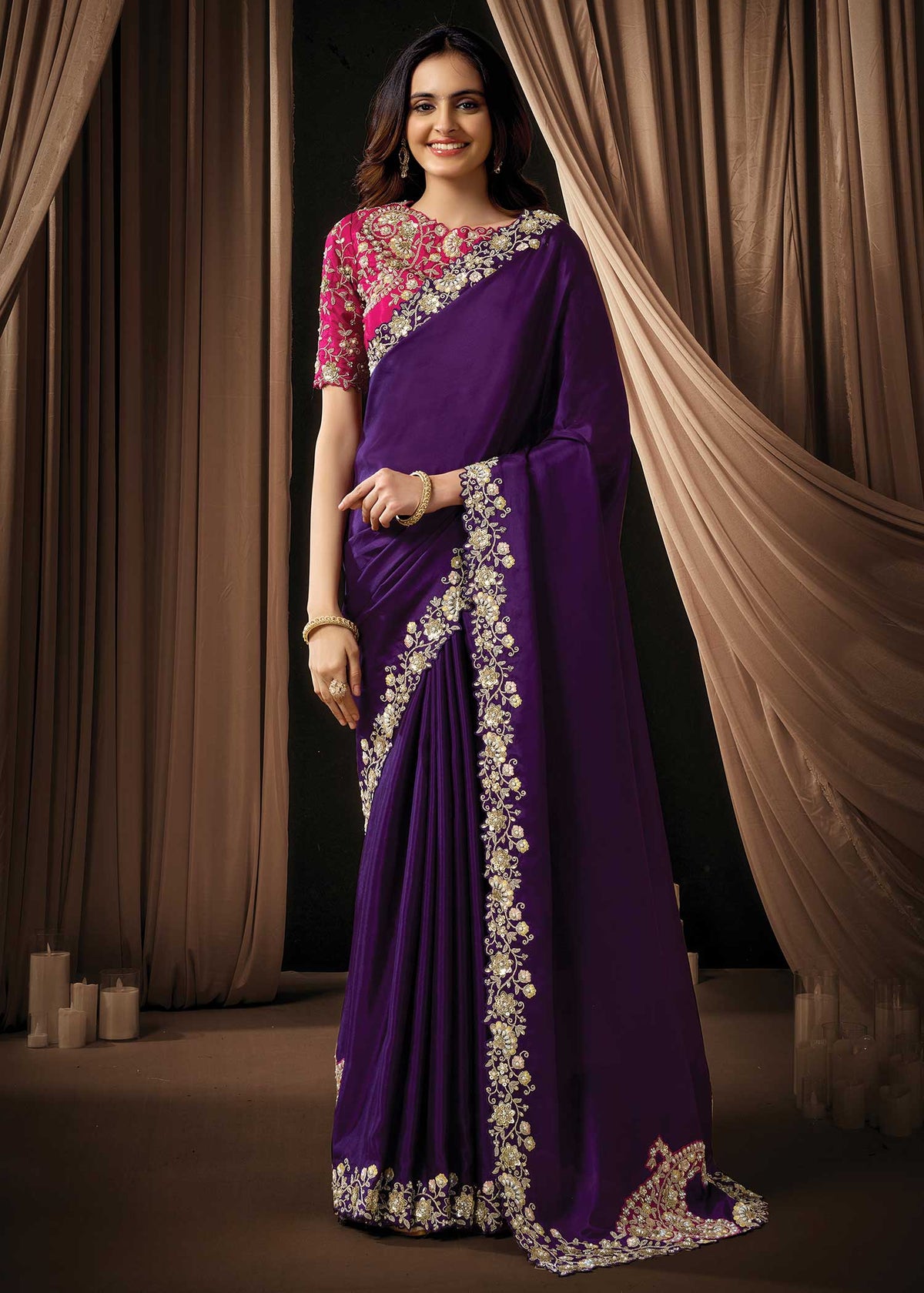 Purple Uppada Silk Saree