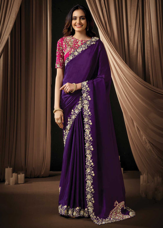 Purple Uppada Silk Saree