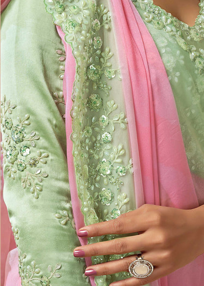 Pink Soft Georgette Saree