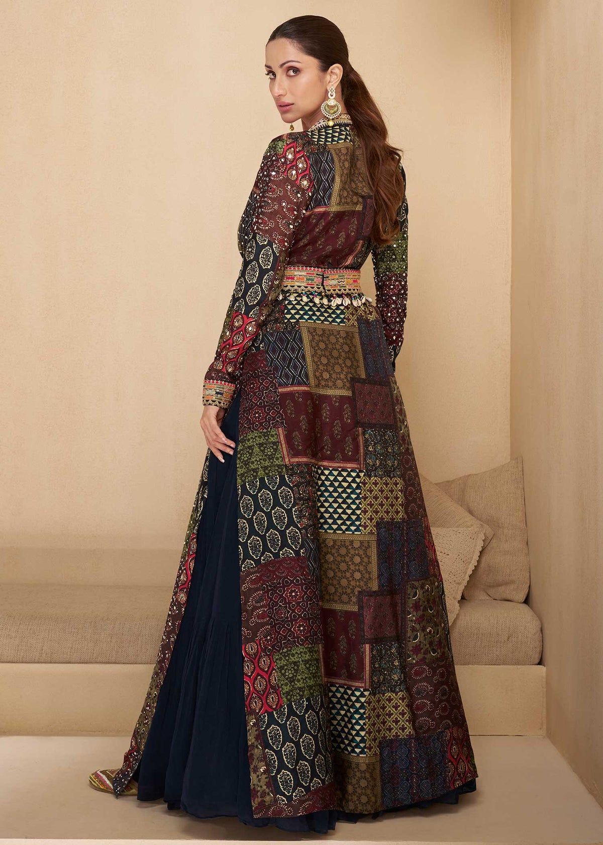 Royal Eclipse Silk Shrug Gown