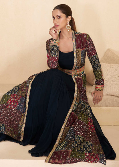 Royal Eclipse Silk Shrug Gown