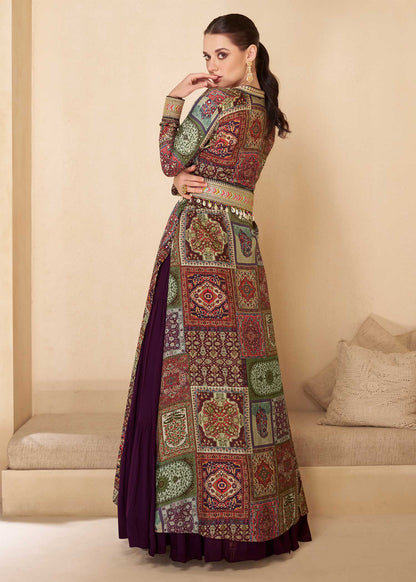 Royal Plum Silk Shrug Gown